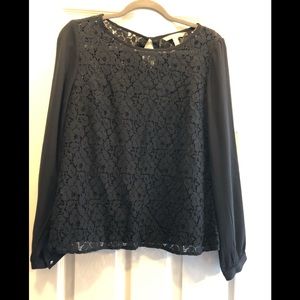 Banana Republic Lace Long-Sleeve Shirt w/Tank Top